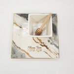 Hexagon Shaped Porcelain Apple & Honey Dish Set