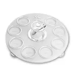 Lucite Rosh Hashana Simanim Plate - Silver
