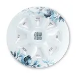 Glass Simanim Plate for Rosh Hashanah-Blue Pomegranate
