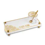 Lucite Tray and Honey Dish - Gold