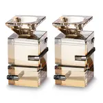 Crystal Candlesticks - Black/Gold - 11cm