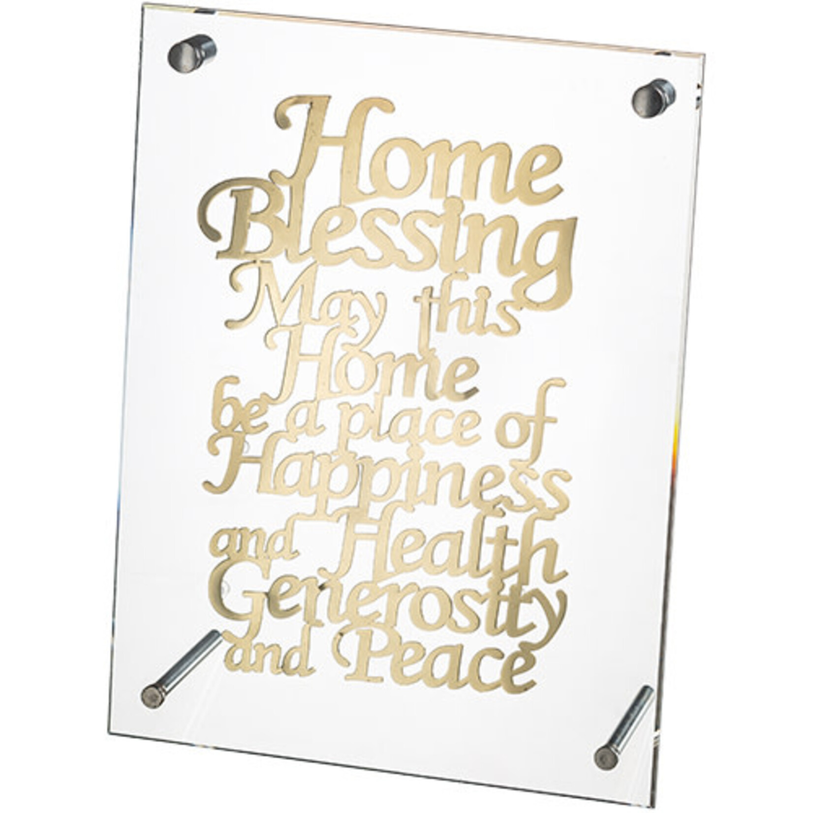 Lucite Home Blessing in Gold - English