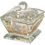 Crystal Salt Dish w/ Jerusalem Plaque
