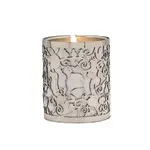 Metal w/ Cutout Memorial Candle Holder - White