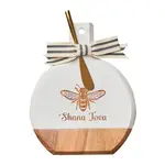 Acacia Bevel Board w/ Gold Spreader |Honeybee w/ Shana Tova