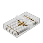 Acrylic Napkin Tray, Clear with Guest Towel- Honeybee