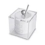Lucite Square Honey Dish - Silver