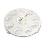Lucite Rosh Hashana Simanim Plate - Gold