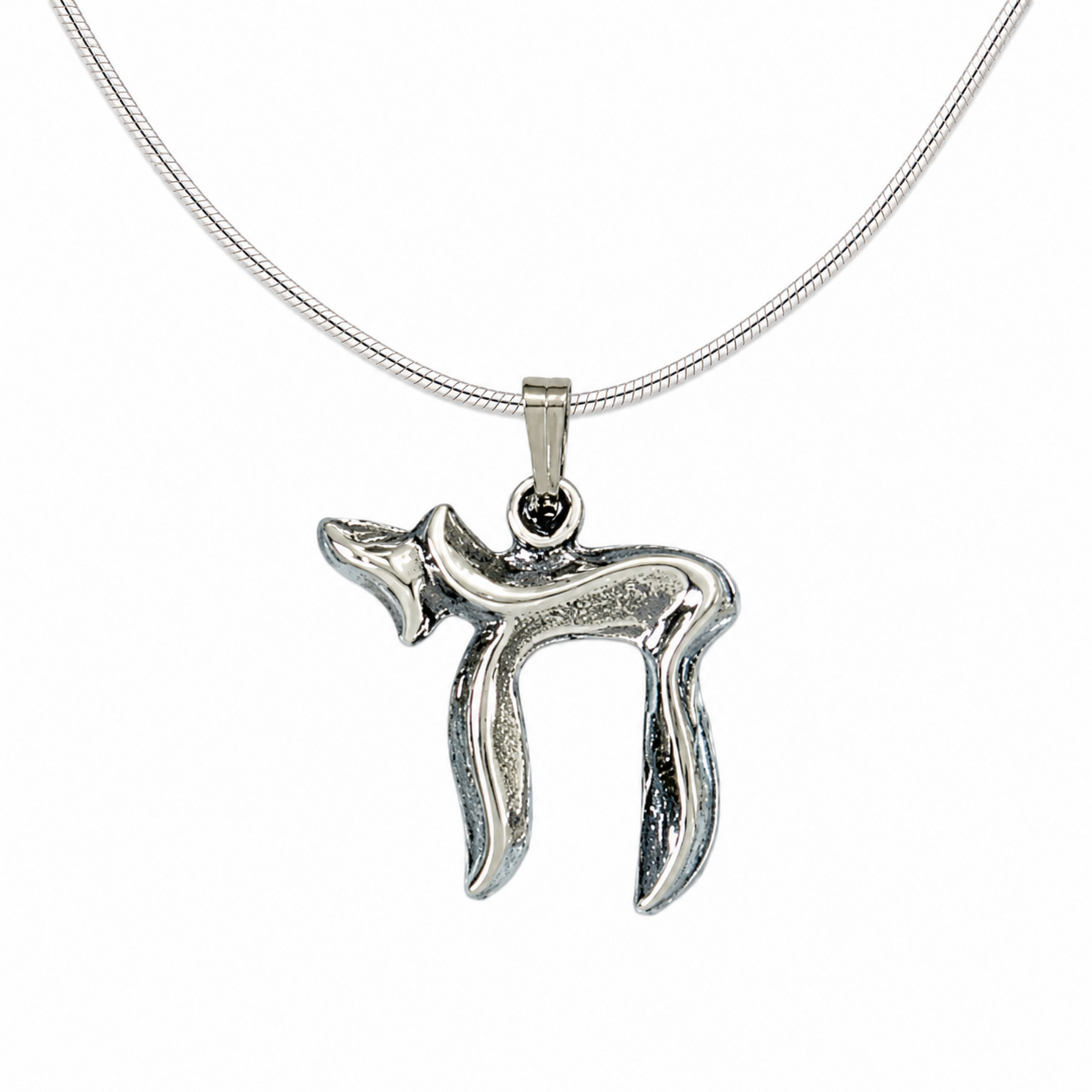 Sterling Chai Pendant on 18" Snake SS Chain