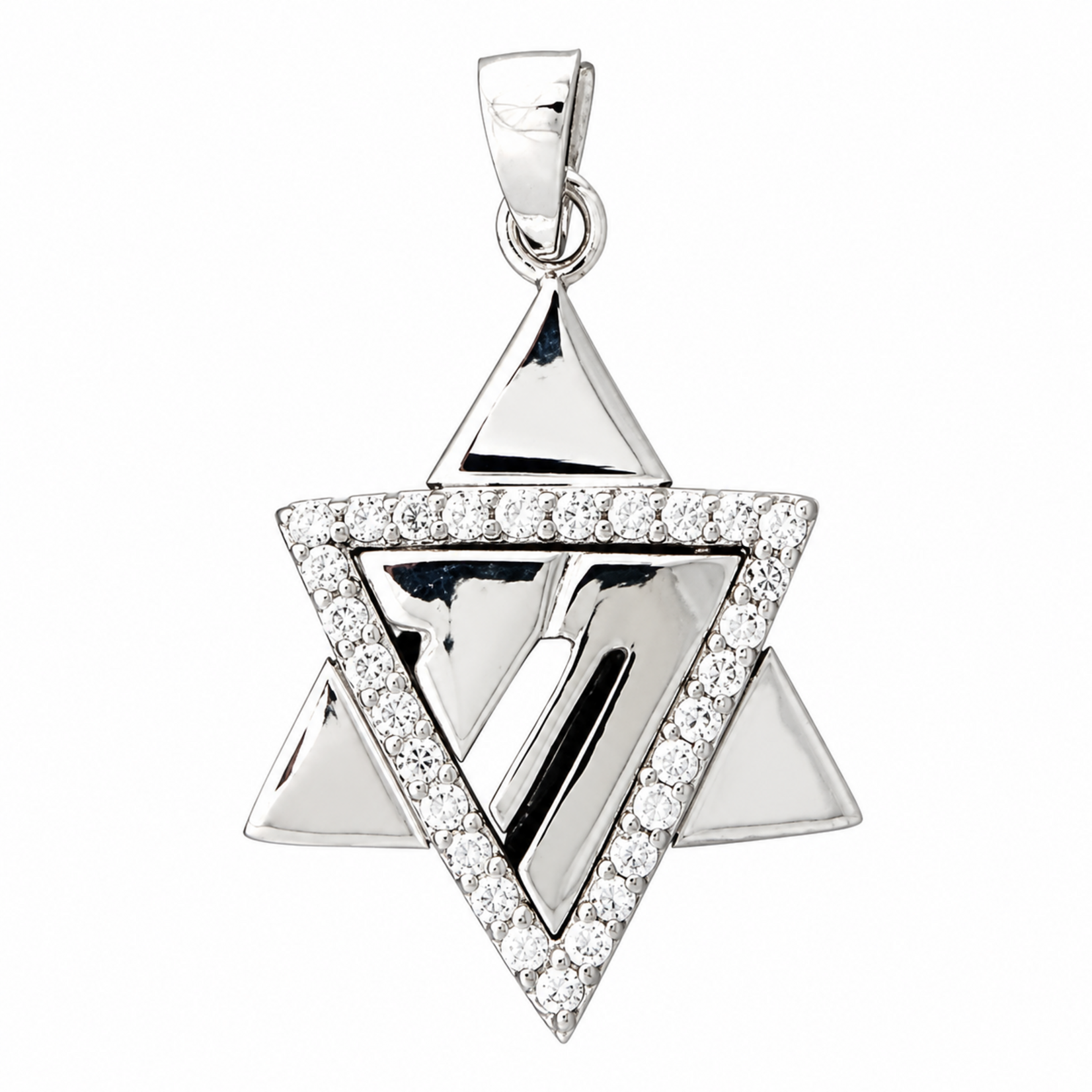 Sterling Silver Star of David and Chai Necklace