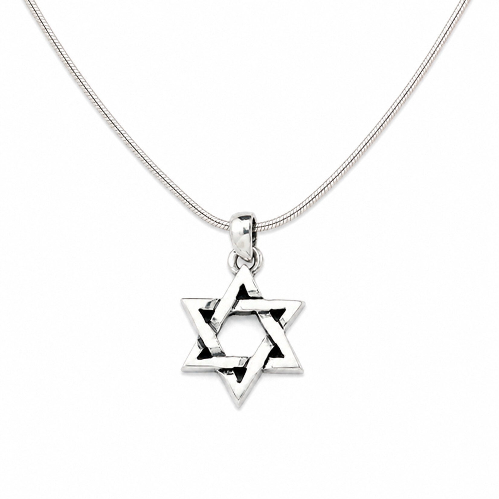 Sterling Silver Symmetrical Star Pendant with 18" Chain