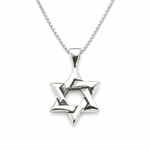 Sterling Silver Star of David Woven Small on SS 16" Box Chain