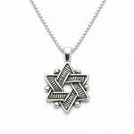 Sterling Silver Woven Star of David Pendant on SS 16" Box Chain