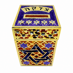 Tzedaka Box - Purple Star of David