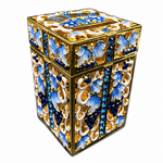 Tzedaka Box - Pomegranates - Blue