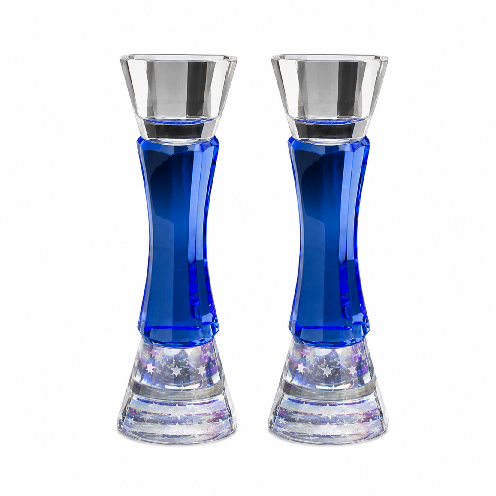 Blue Crystal with Stars Candlesticks