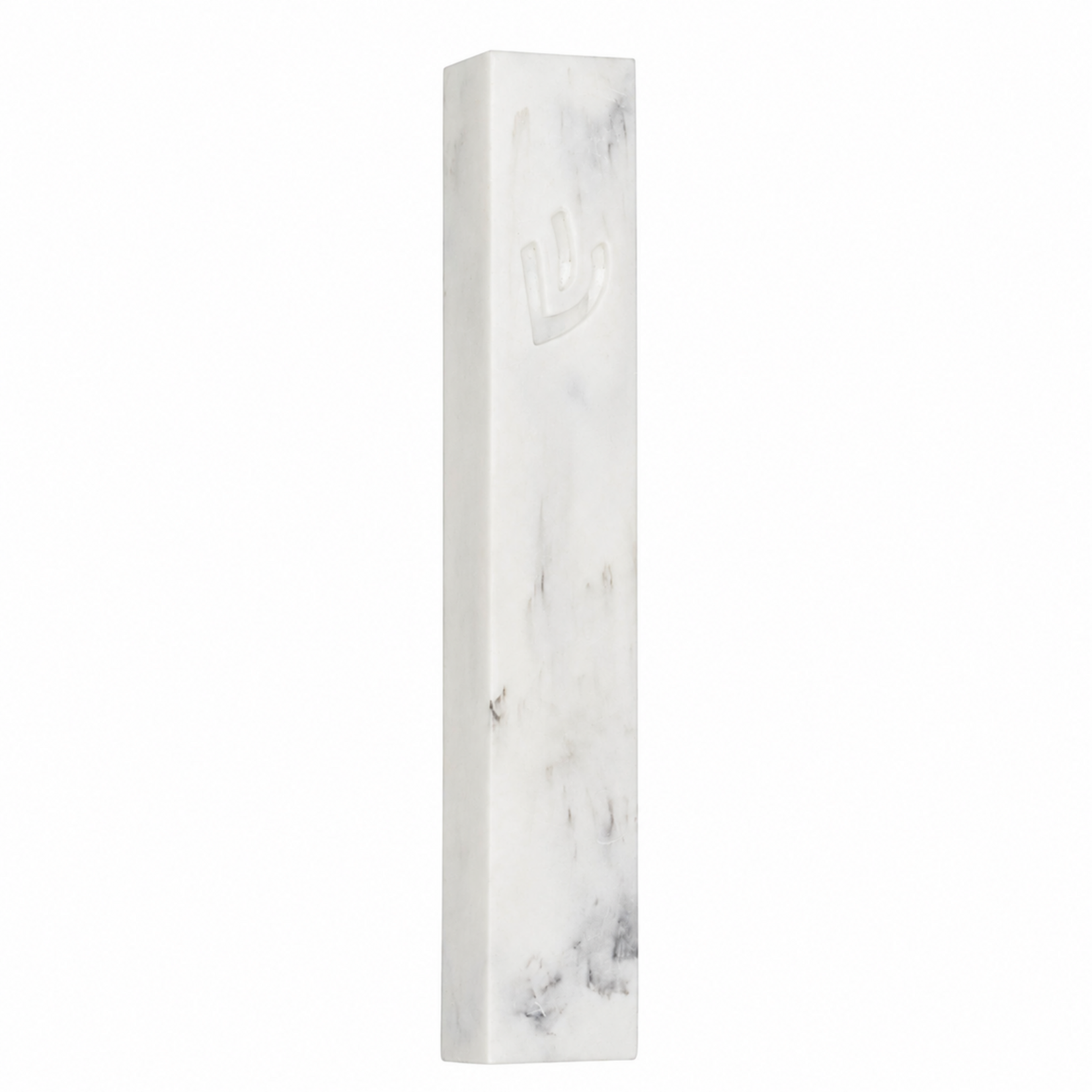 5" White Marble Stone Mezuzah Case