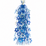 Blue and Silver Magen David Lantern - 18"