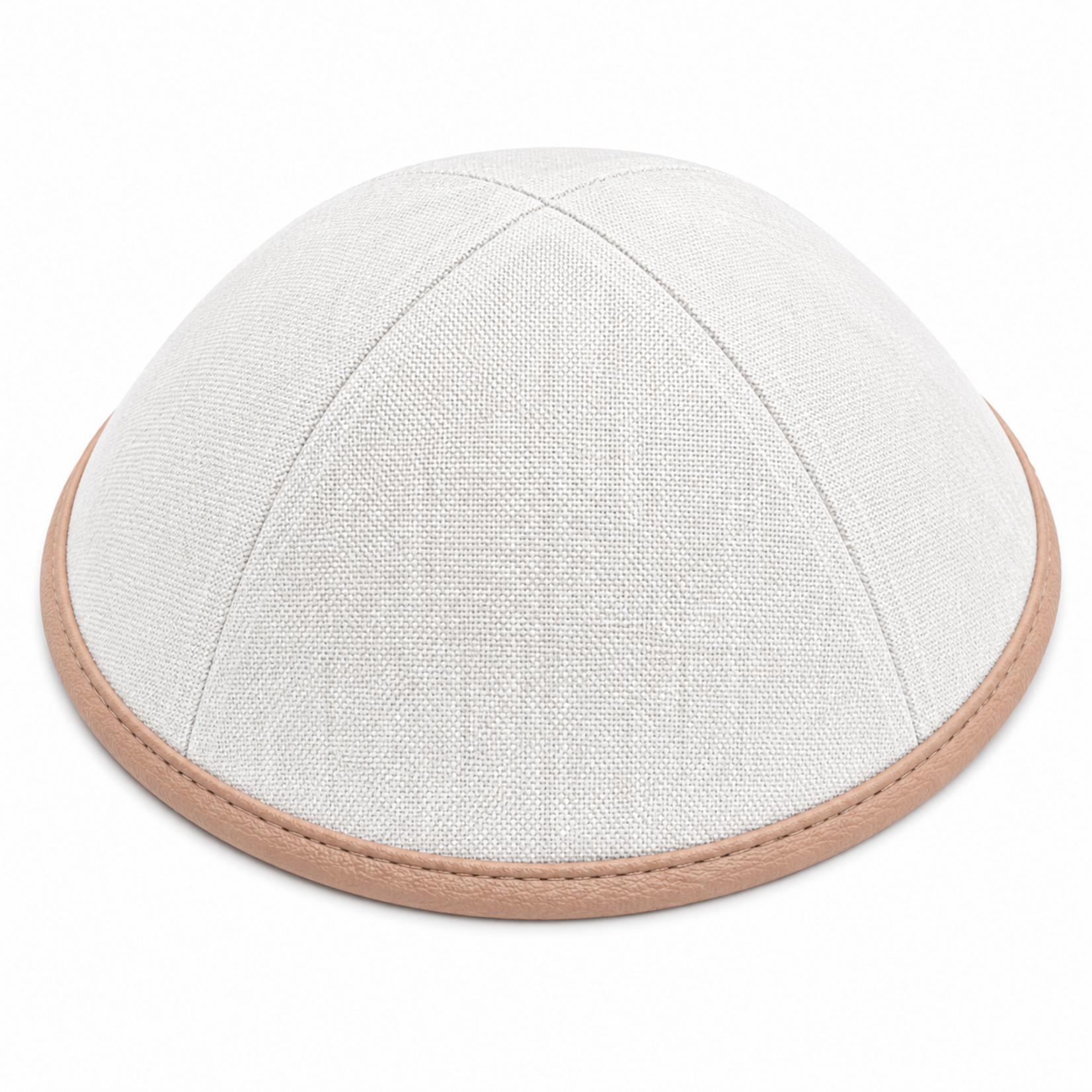 Linen Natural Beige w/ Brown Leather Trim - 4