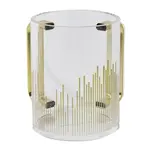 Acrylic Clear Washing Cup - Gold Handle - Gold Stripes