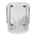 Acrylic Clear Washing Cup - Silver Handle - Silver Stripes