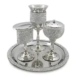 Silver Havdalah Set Wrapped in Crystals