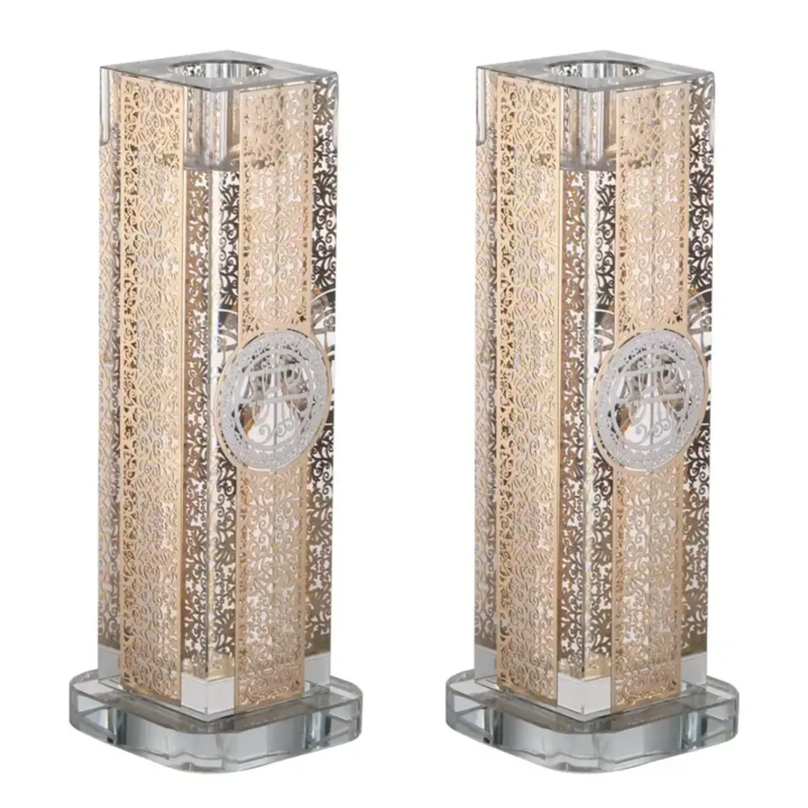 Crystal Candlesticks - Gold/Silver