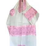 Pink Flower w/ Sparkle on Brushed Cotton Tallit
