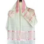 Pink Spiral on Brushed Cotton Tallit