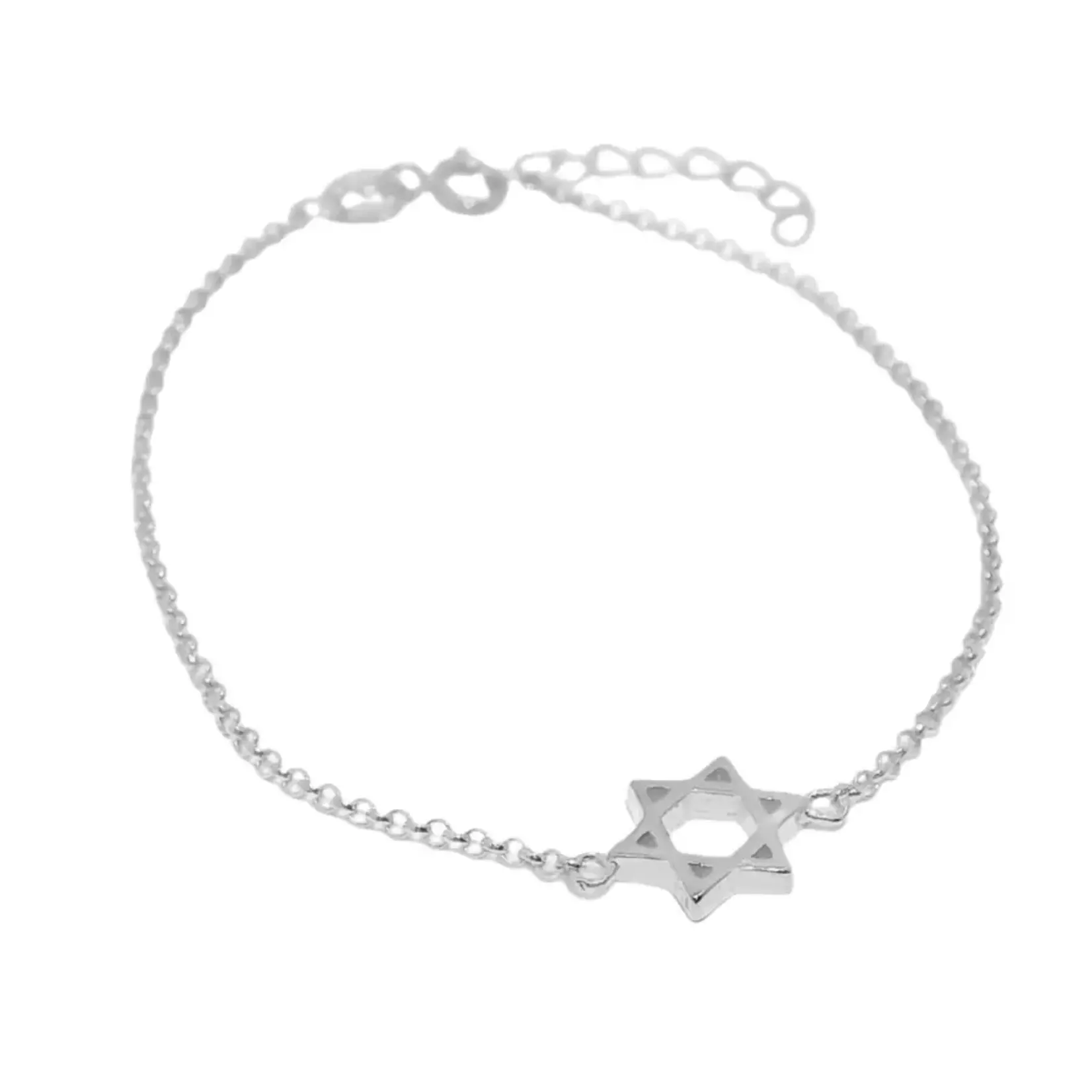 Sterling Silver Star of David Bracelet - Silver