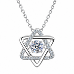 Moissanite Star of David Necklace in 925 Sterling Silver