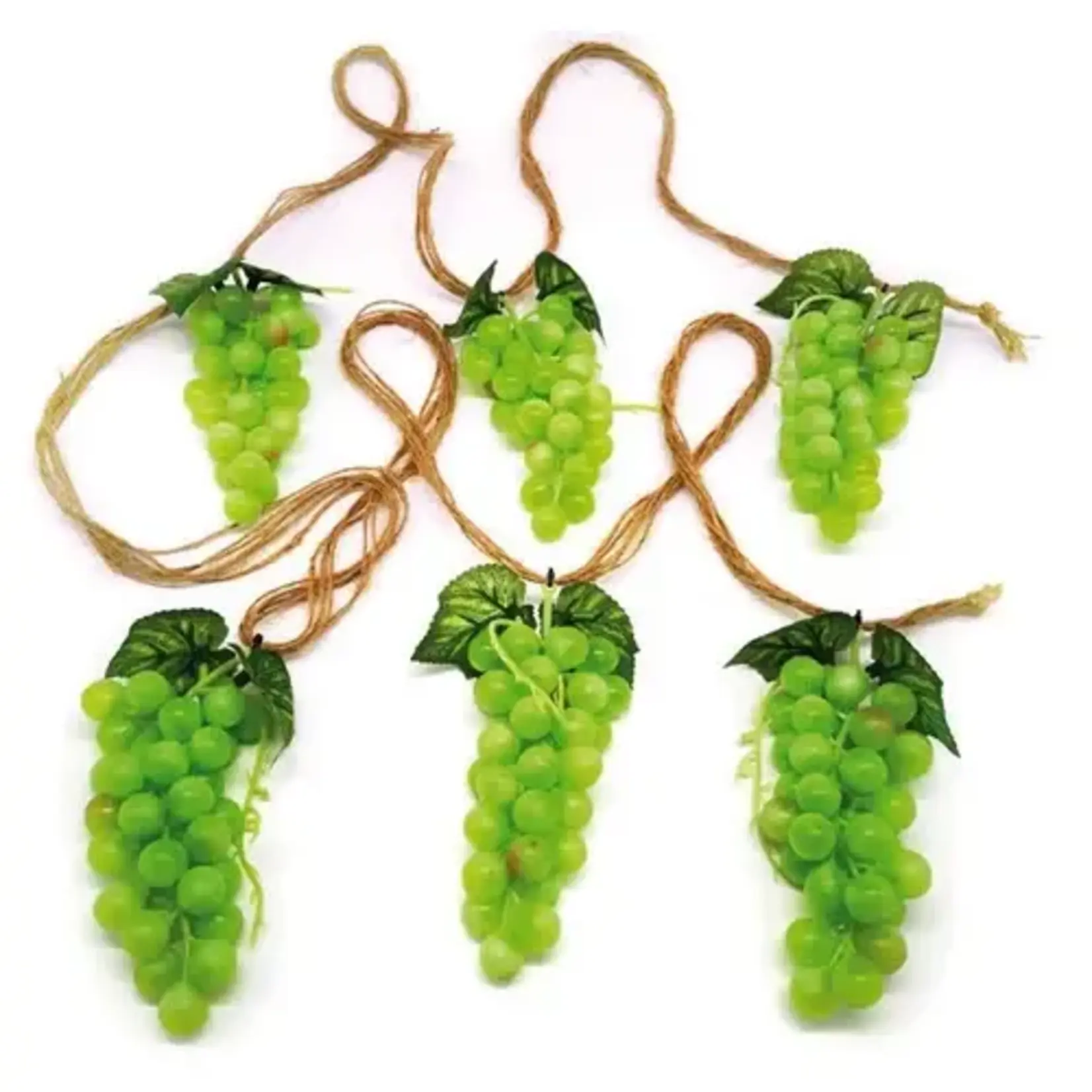 Six Cluster Green Grape Garland On Rope- 9'