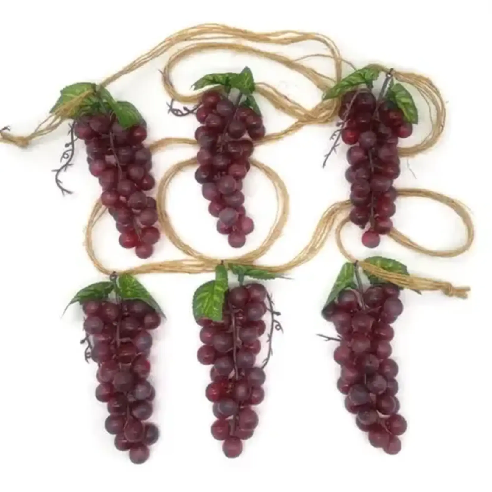 Six Cluster Red Grape Garland- 9'