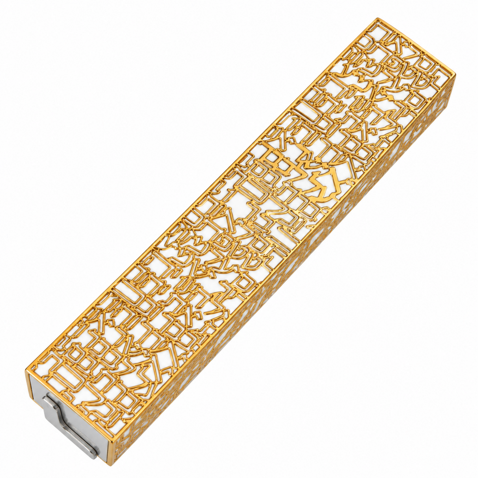 Made in Israel Shema Mezuzah Case -Gold