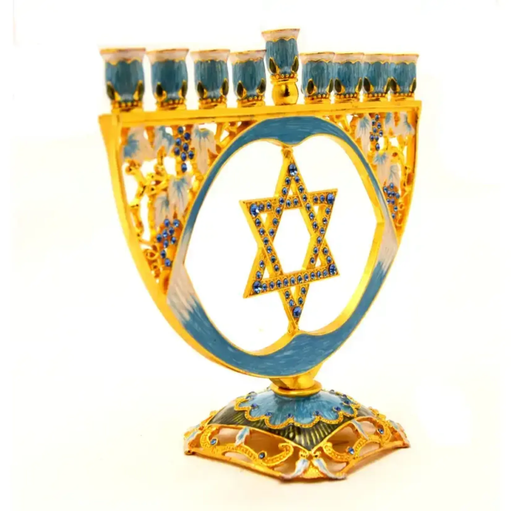 Star of David Menorah - Large Blue