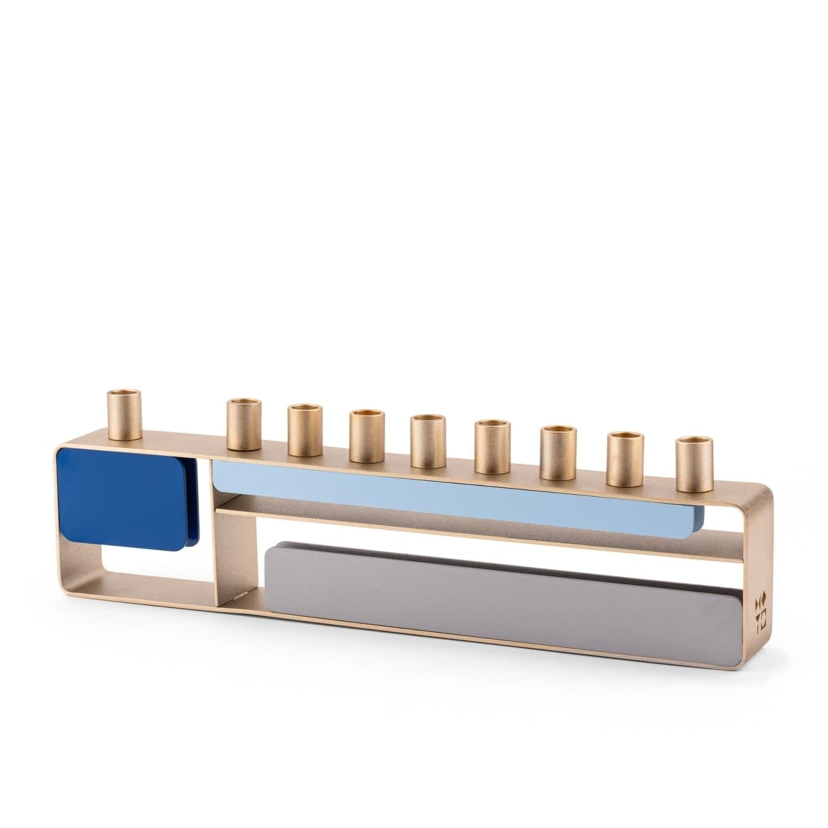 Israel Museum Menorah - Champagne/Blue/Silver