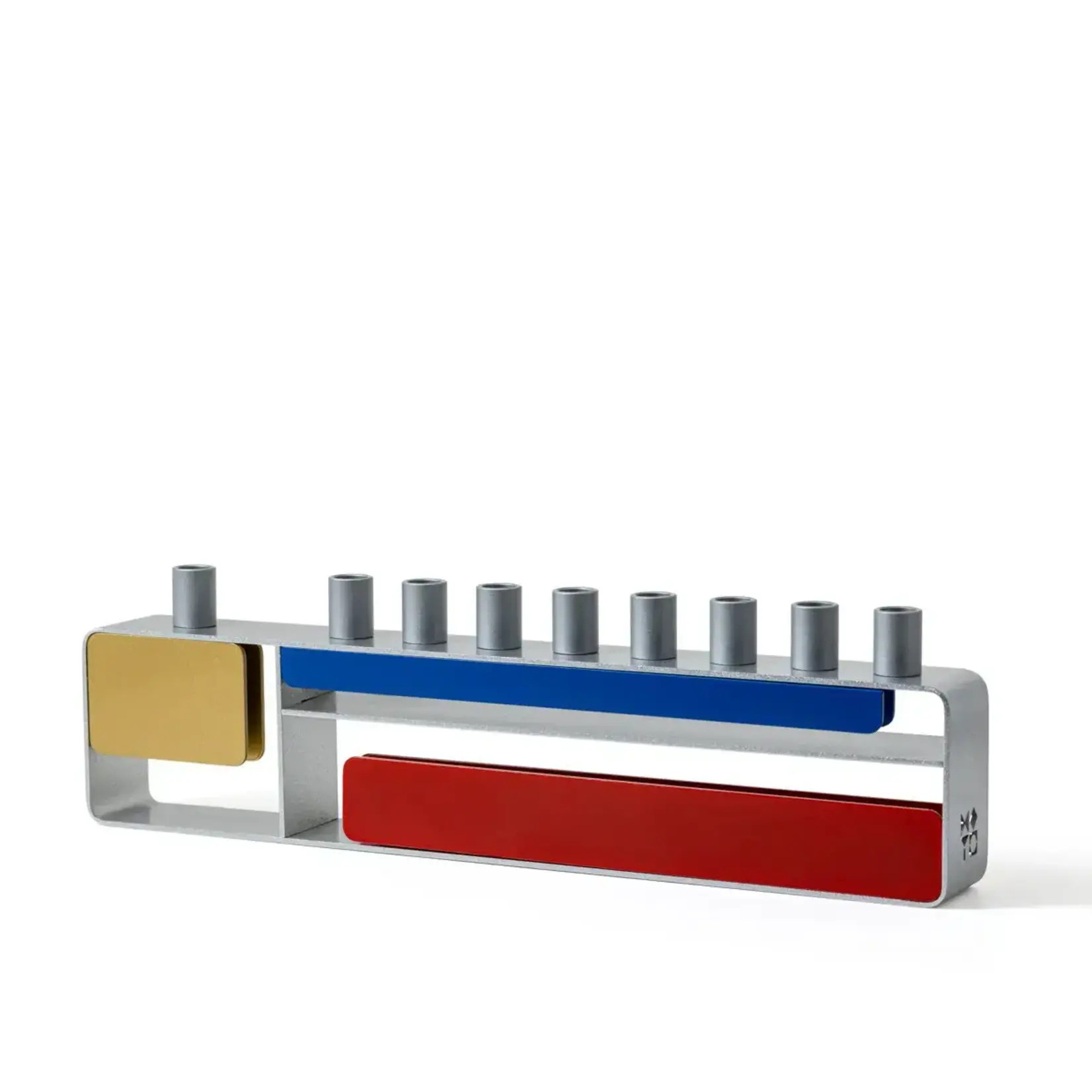 Israel Museum Silver Menorah - Blue/Red/Gold