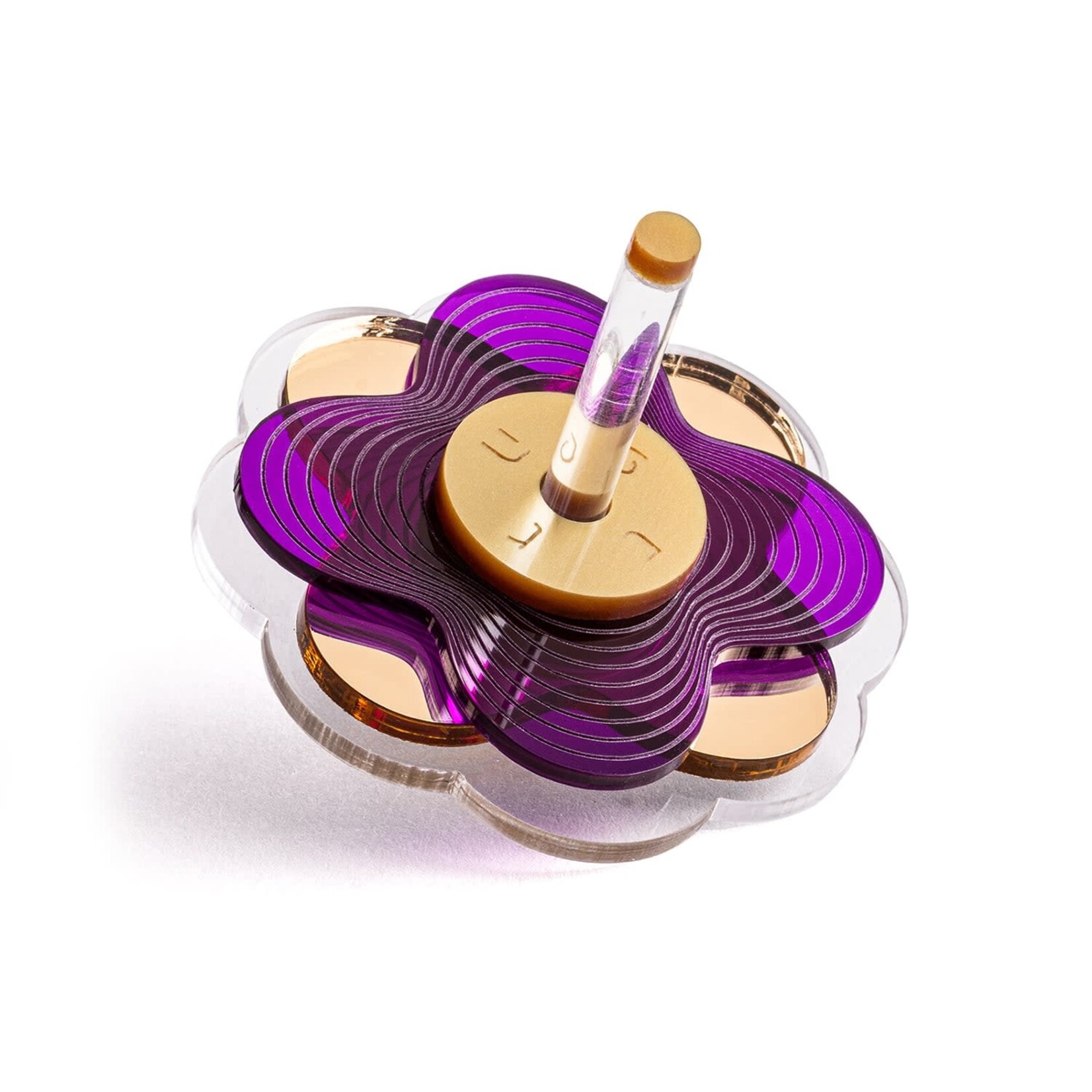 Acrylic Flower Dreidel - Purple