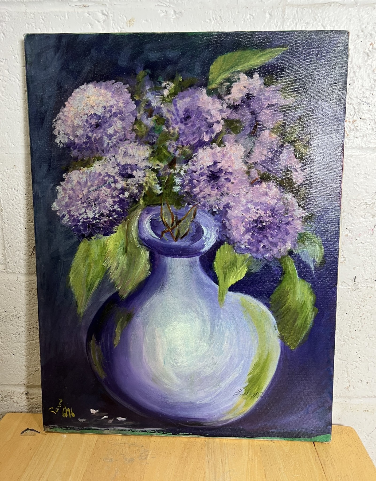 Purple Hydrangeas Oil on Canvas