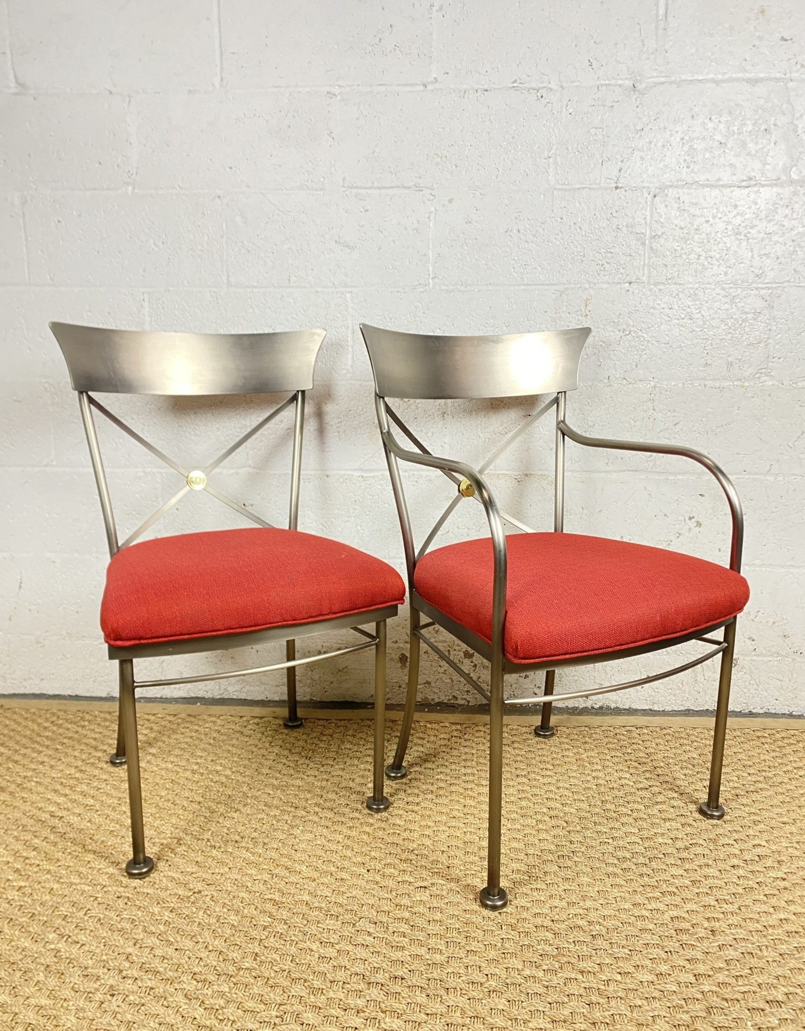 Brushed Steel Directoire Style Dining Chairs