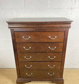 Brown Wooden 5-Drawer Dresser