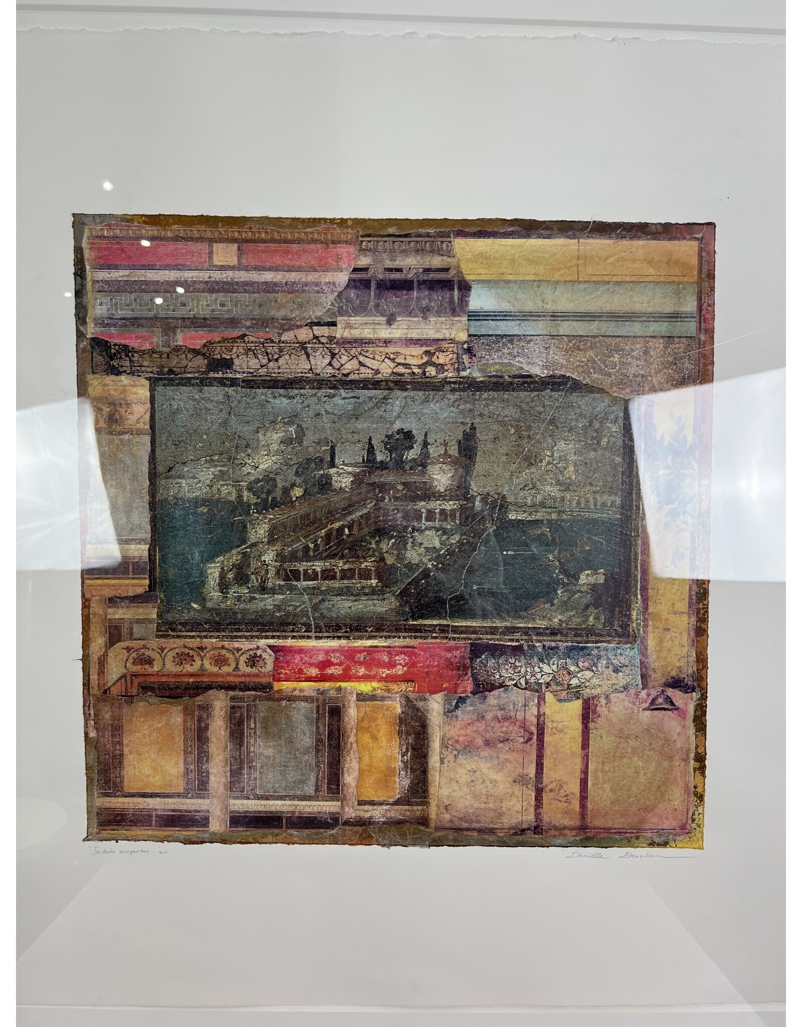 Ruins, framed watercolor, sgnd Danielle Desplan