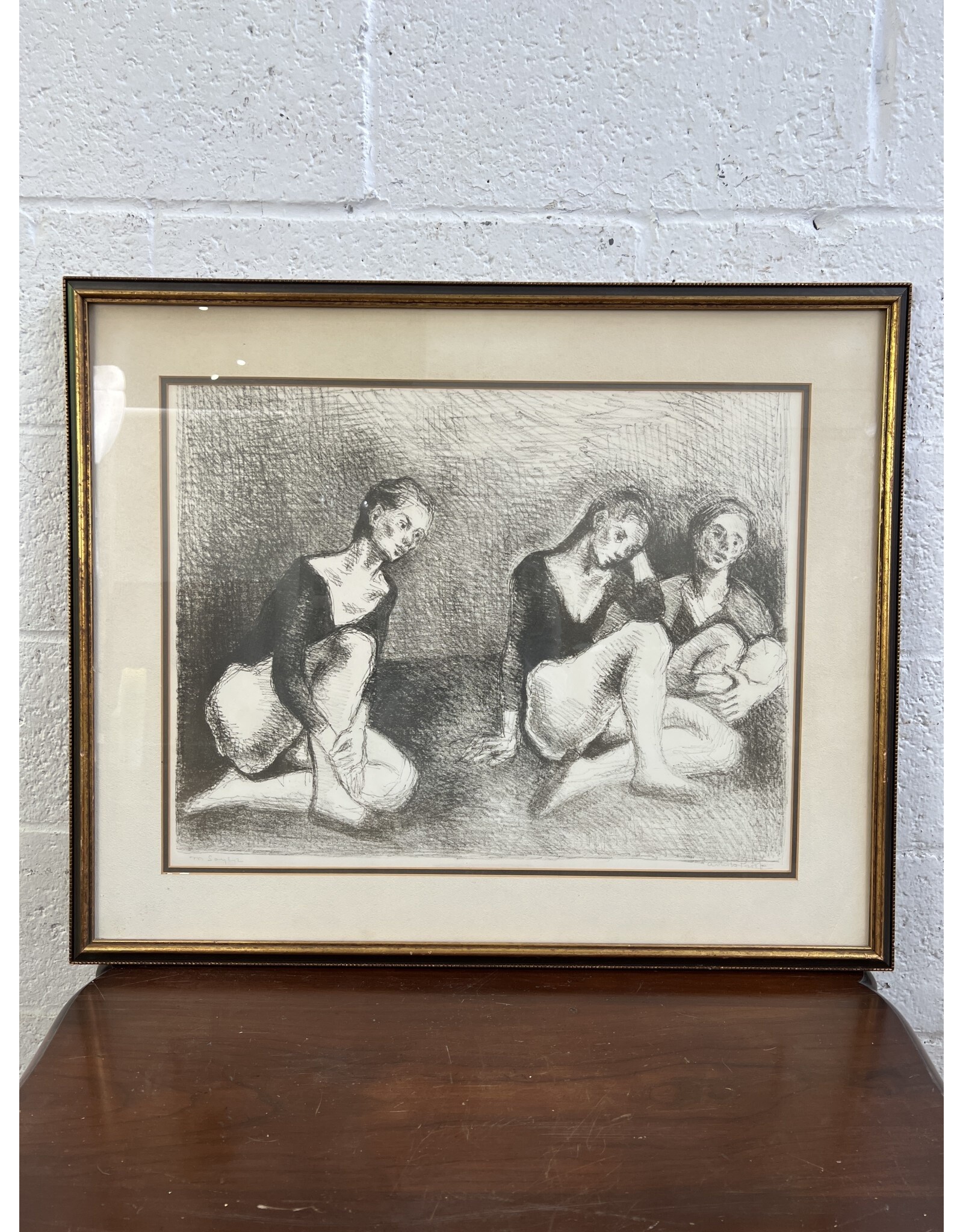 Dancers, famed lithograph, sgnd Raphael Soyer