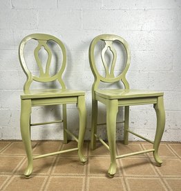 Farmhouse Green Painted High Counter Stools