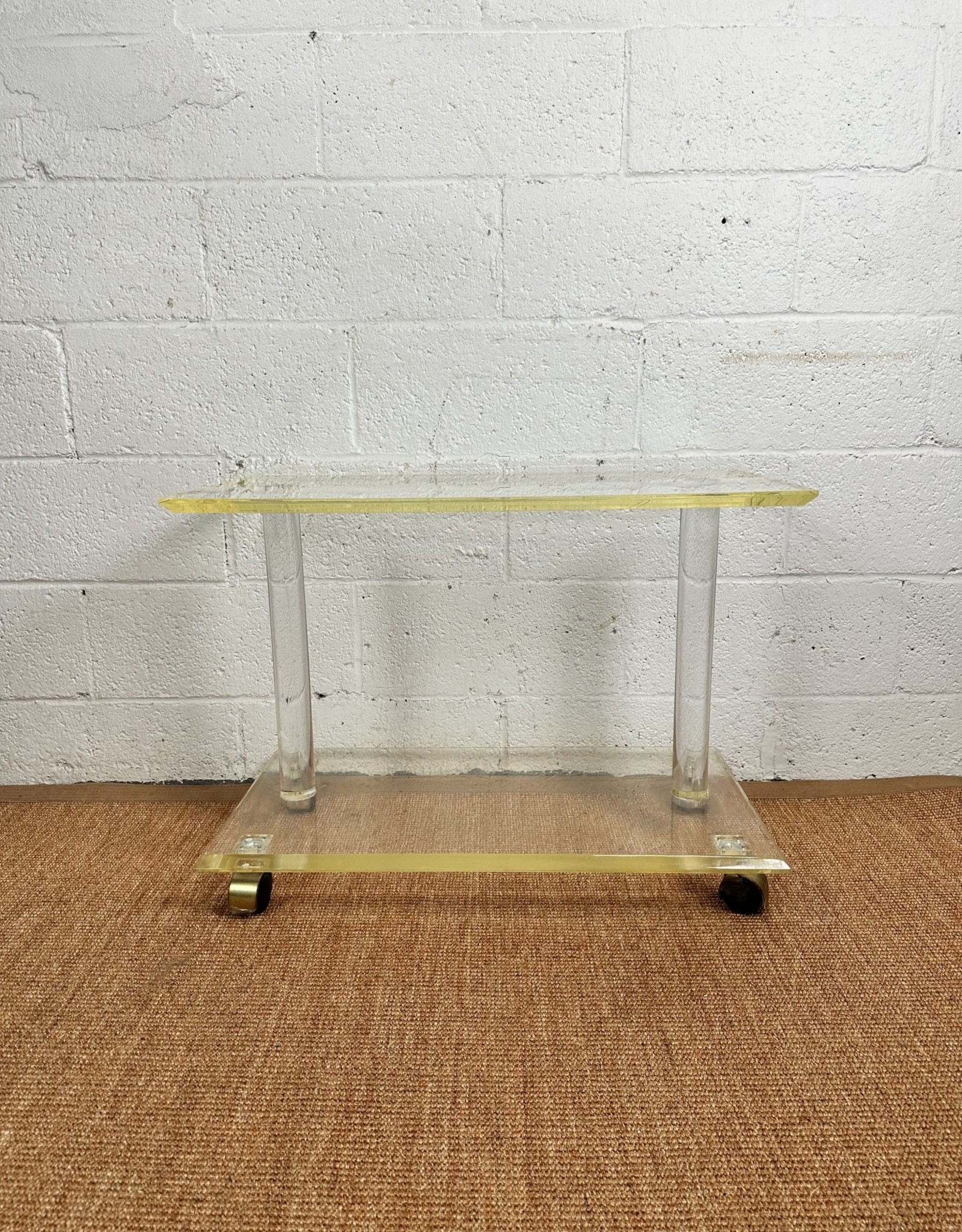 Lucite Bar Cart With Casters
