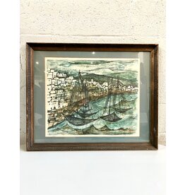 Slack Tide, framed mixed media