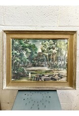 Idle Swamp, framed watercolor