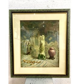 Jade and China by Molly Guion framed vintage print