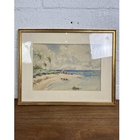Coasting, framed watercolor painting, sgnd G. Wright