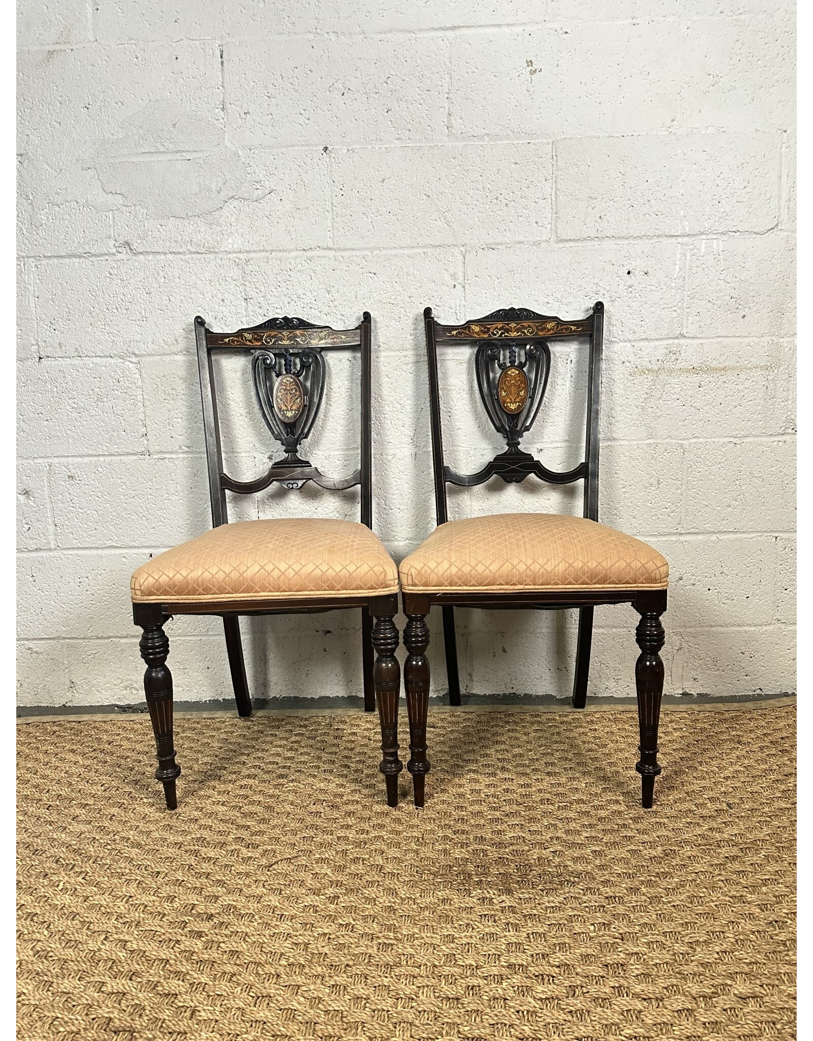 Set Of 4 French Ebonized Napoleon III Side Chairs